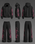 Black & Pink Oversized Two-Piece Set