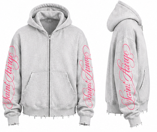 Grey & Pink Oversized Two-Piece Set