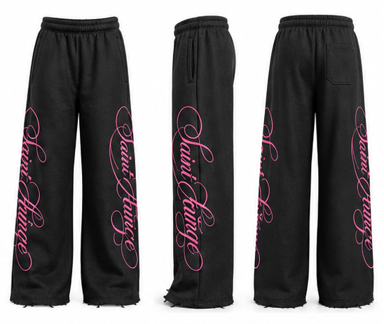 Black & Pink Oversized Two-Piece Set