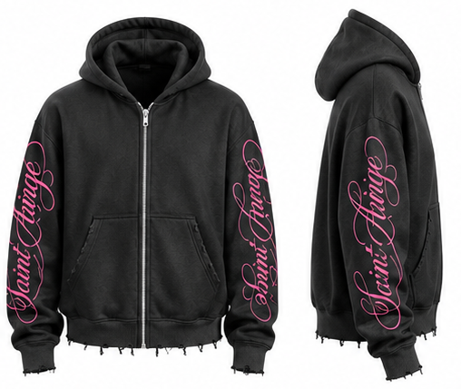 Black & Pink Oversized Two-Piece Set