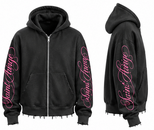Black & Pink Oversized Two-Piece Set